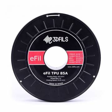 3DFILS Filament souple pour impression 3D eFil TPU 90A 1.75 mm 500 g Graphite 